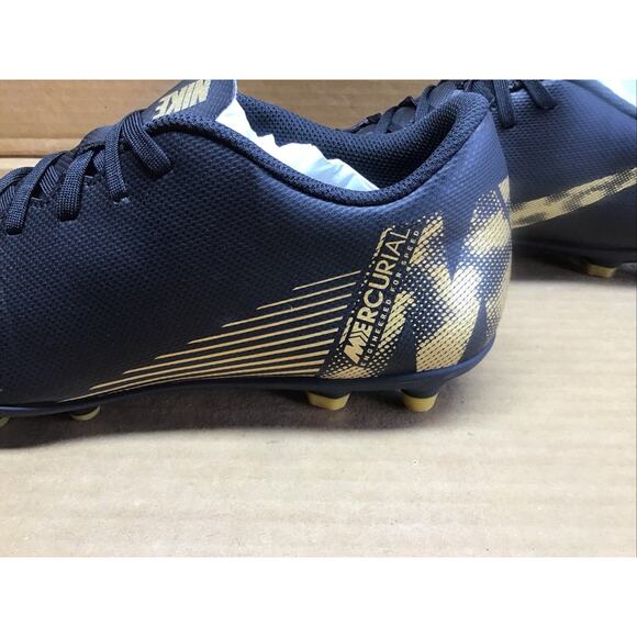 Black & Bronze Nike Mercurial Vapor 12 Club Soccer Cleats Men's 8 or Women 9.5 - Picture 7 of 8